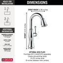 Delta 9997-PR-DST Cassidy Pull-Down Bar/Prep Faucet 1L 