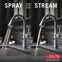 Delta 9997-PR-DST Cassidy Pull-Down Bar/Prep Faucet 1L 