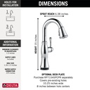 Delta 9997T-PR-DST Cassidy Touch2O Pull-Down Bar/Prep Faucet 1L 