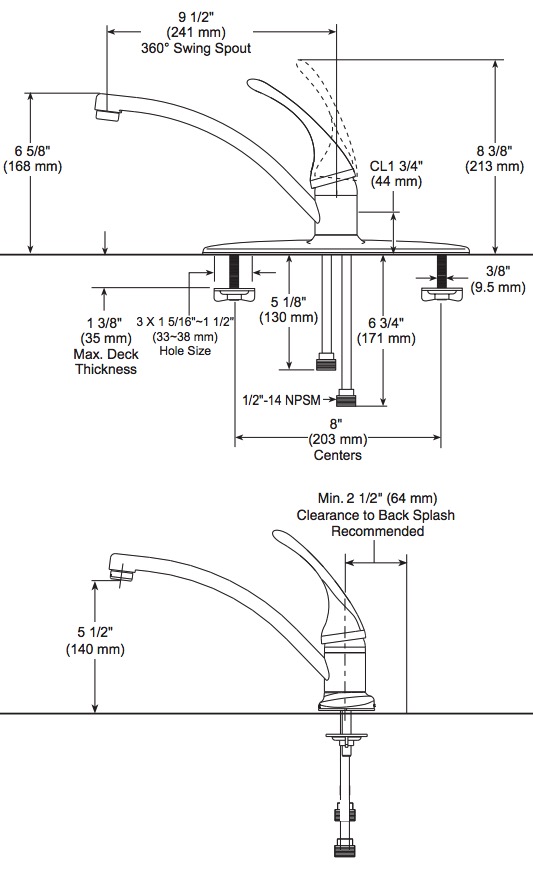 Delta B1310LF Foundations Foundations Single Handle Kitchen Faucet 