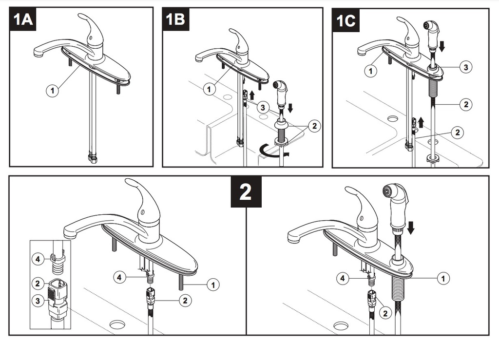 Delta B1310LF-30 Canadian Core B 1H Kitchen Deck Faucet 