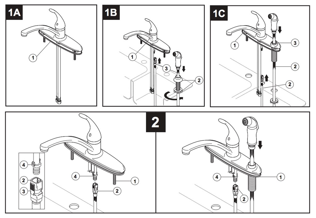 Delta B3310LF-30 Canadian Core B 1H Kitchen Deck Faucet W/Sprayer 