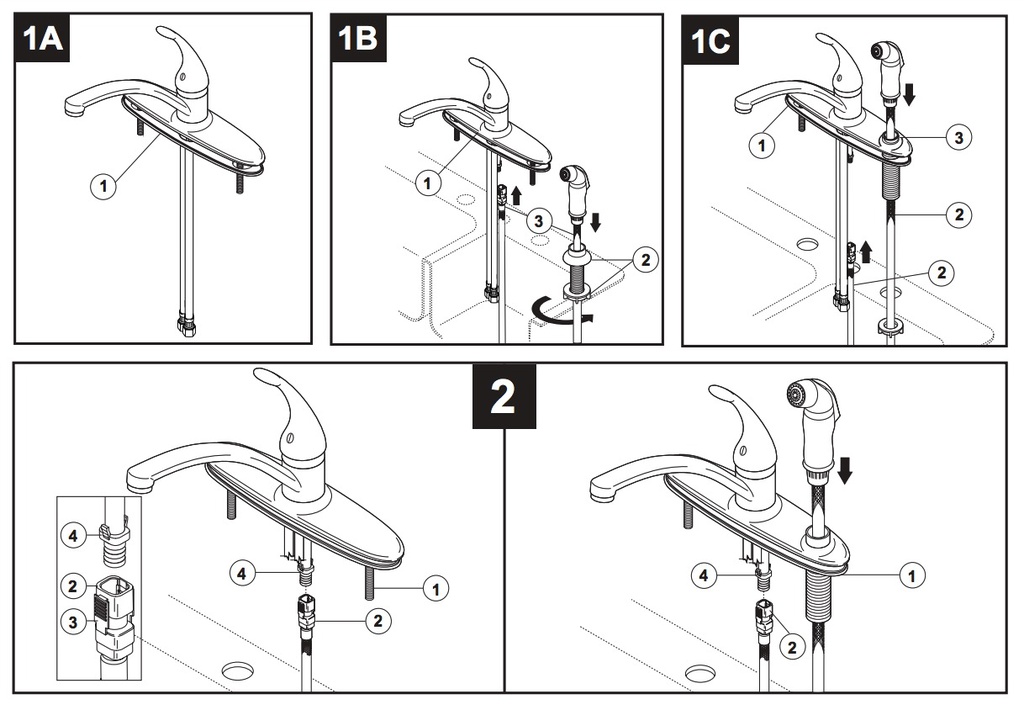 Delta B4410LF-30 Canadian Core B 1H Kitchen Deck Faucet W/Sprayer 