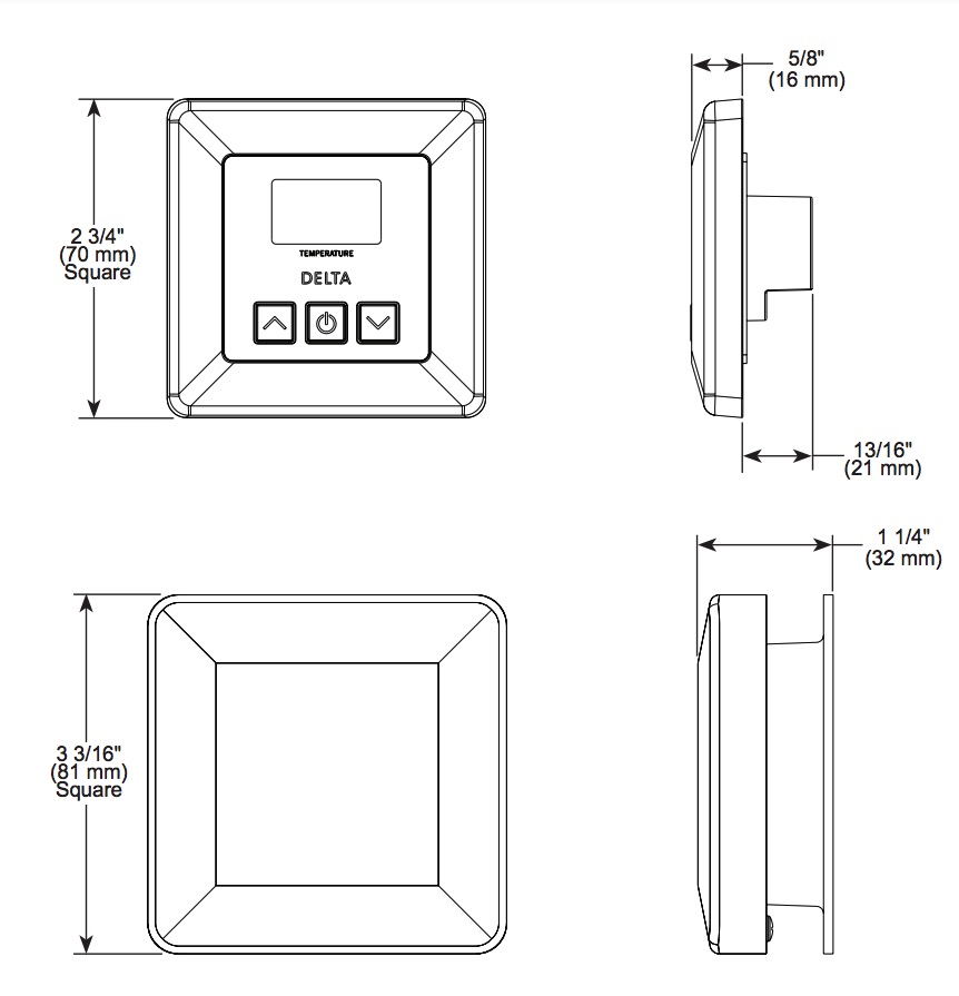 Delta EP103350BL Transitional Steam Control And Head Matte Black