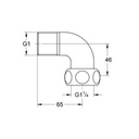 Grohe 12428000 Grohtherm 1-1/4 Inlet Elbow Union Chrome 2