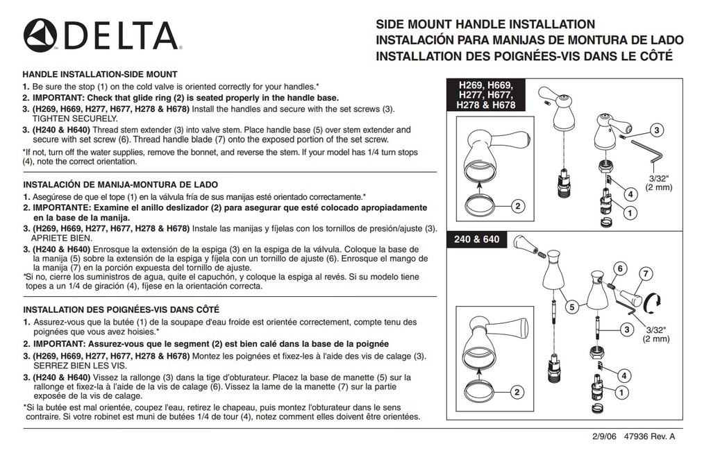 Delta H277 Sm Porcelain Handle