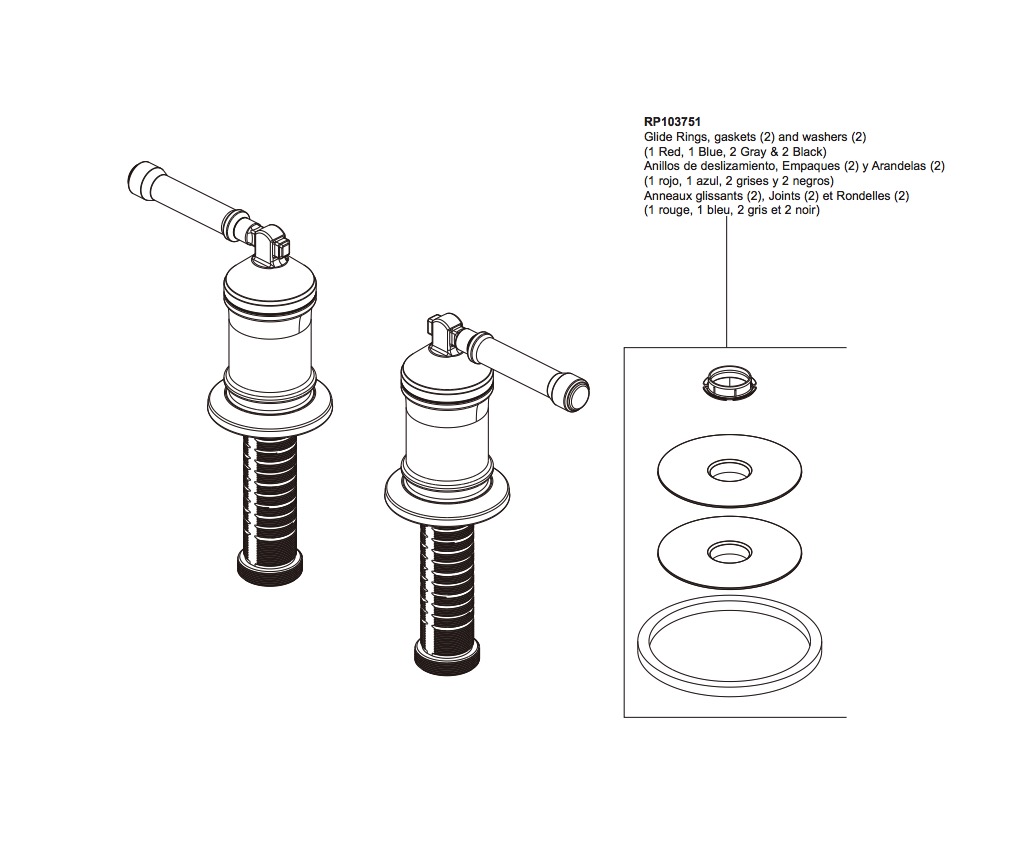 Delta H583-PR Wall Mount Tub Filler Handle Kit-Lever