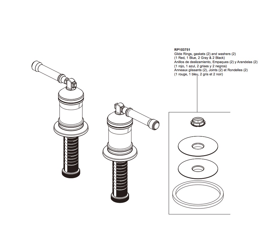 Delta H583CZ-PR Wall Mount Tub Filler Handle Kit-Lever