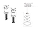Delta H584-PR Wall Mount Tub Filler Handle Kit-Cross