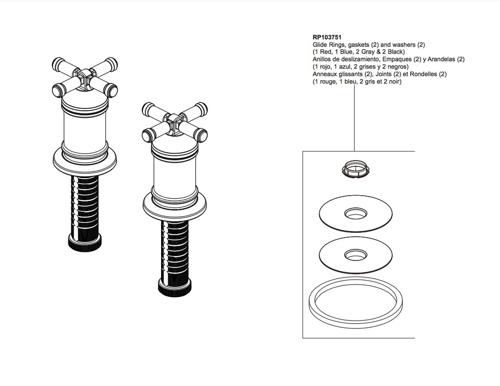 Delta H584SS-PR Wall Mount Tub Filler Handle Kit-Cross