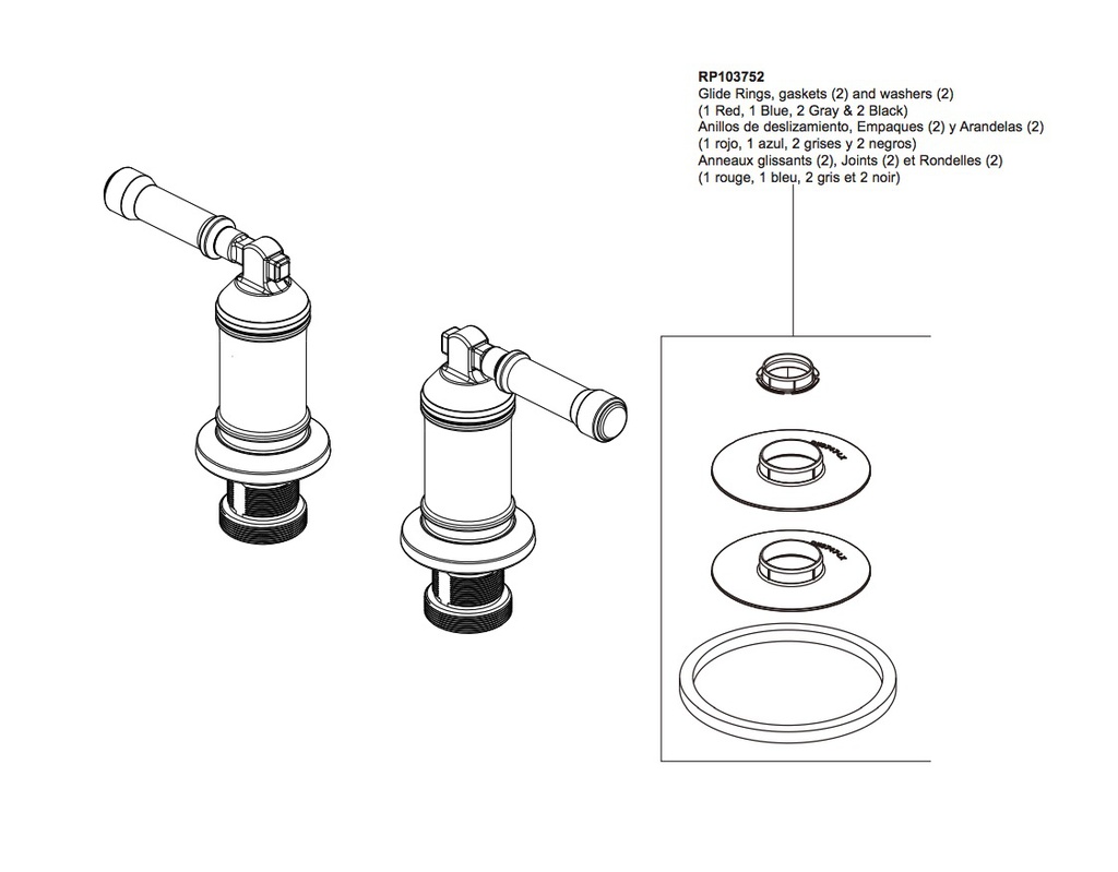 Delta H585-PR Wall Mount Bathroom Faucet Handle Kit-Le
