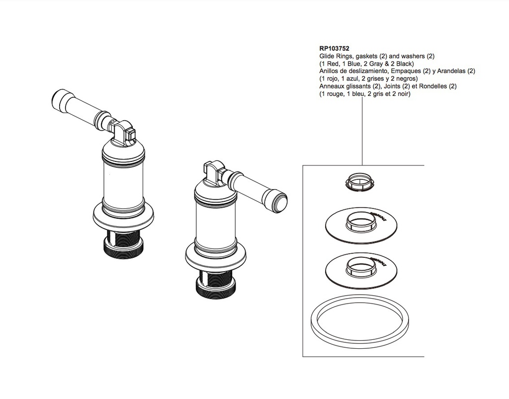 Delta H585BL Wall Mount Bathroom Faucet Handle Kit-Le