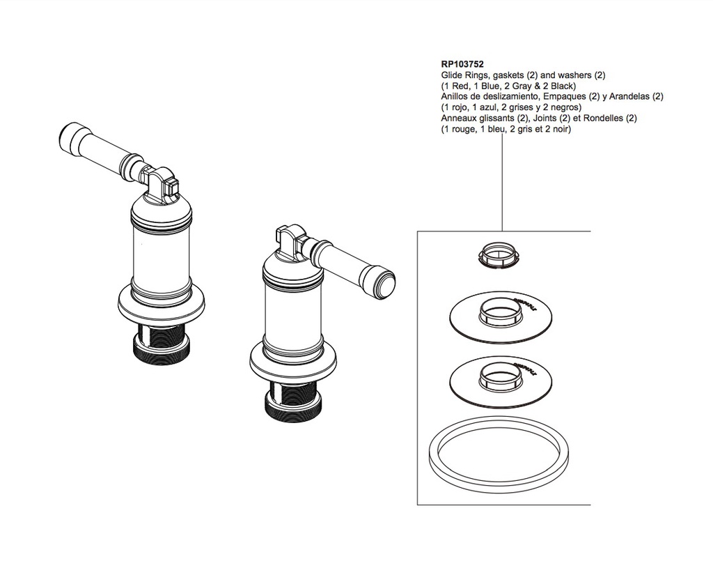 Delta H585CZ-PR Wall Mount Bathroom Faucet Handle Kit-Le