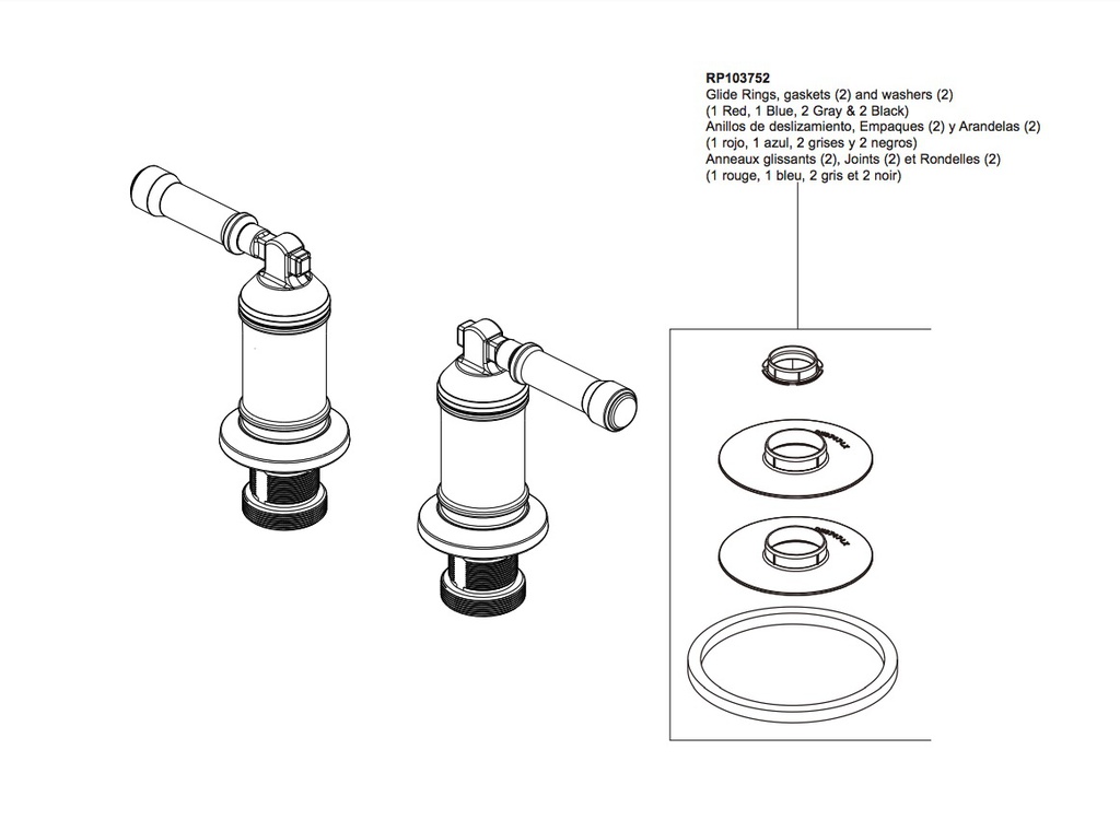Delta H585SS-PR Wall Mount Bathroom Faucet Handle Kit-Le