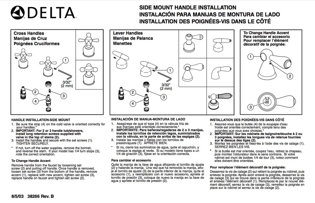 Delta H65 Lg Neo Lever Hndl(2)W/Screws-C 