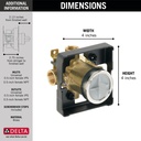 Delta R10000-IPWS Traditional Universal T/S Valve Body-Ips W/Stops 