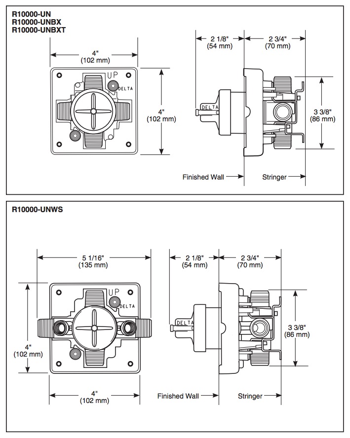 Delta R10000-MF Universal Valve Body-Mf 