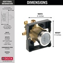 Delta R10000-PXWS Traditional Universal T/S Valve Body-Pex W/Stops 