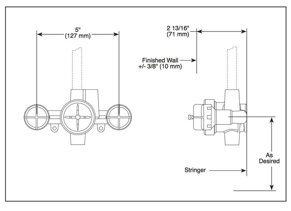 Delta R1827-XO Xo Jetted Shower Rough-In 