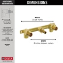Delta R3500-WL Ara 2H Wm Lav Faucet Rough-In 