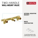 Delta R3500-WL Ara 2H Wm Lav Faucet Rough-In 