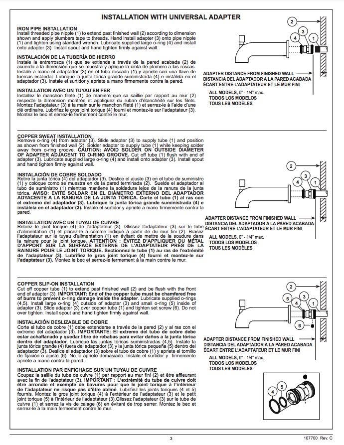 Delta RP100196 Dorval Diverter Tub Spout 