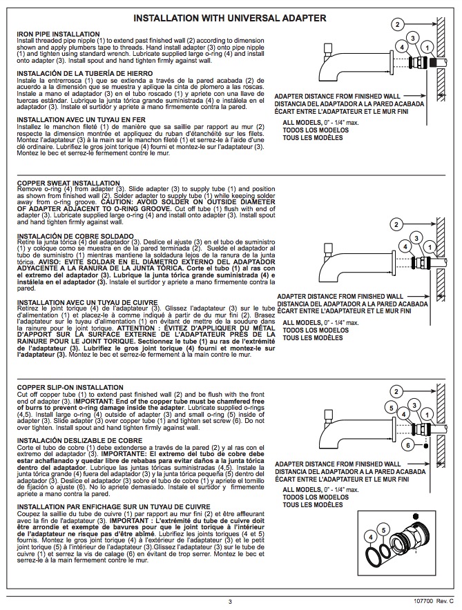Delta RP100196BL Dorval Diverter Tub Spout 