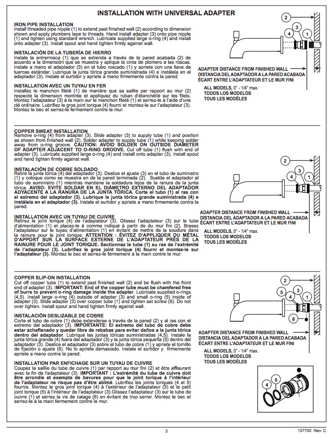 Delta RP100196CZ Dorval Diverter Tub Spout 