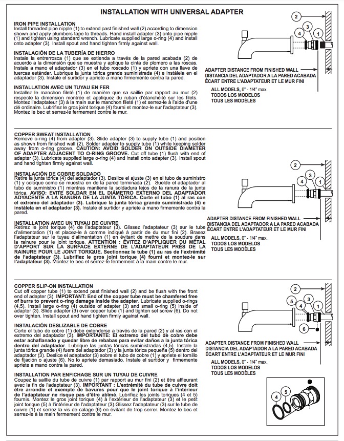 Delta RP101394BL Diverter Tub Spout