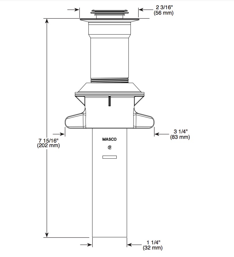 Delta RP101632PN Metal Push-Pop Less Overflow