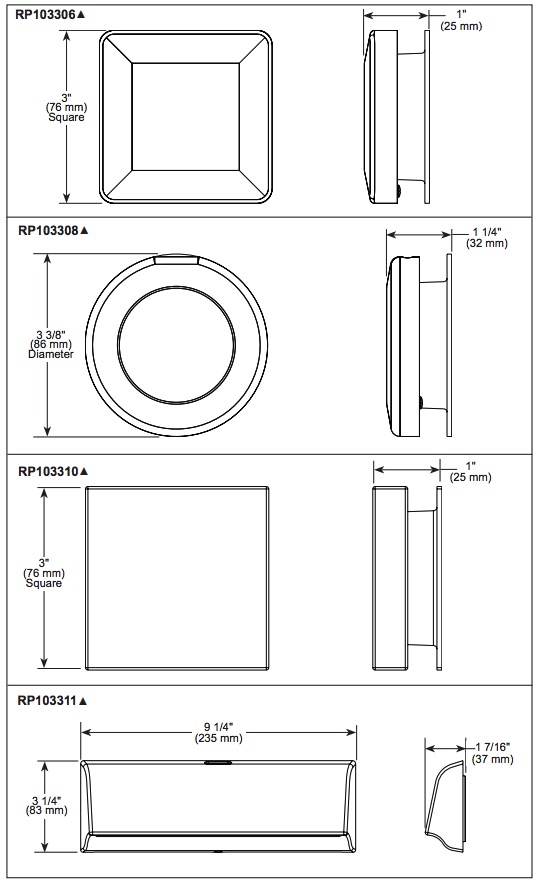 Delta RP103310KSPR Square Steam Headblack Stainless