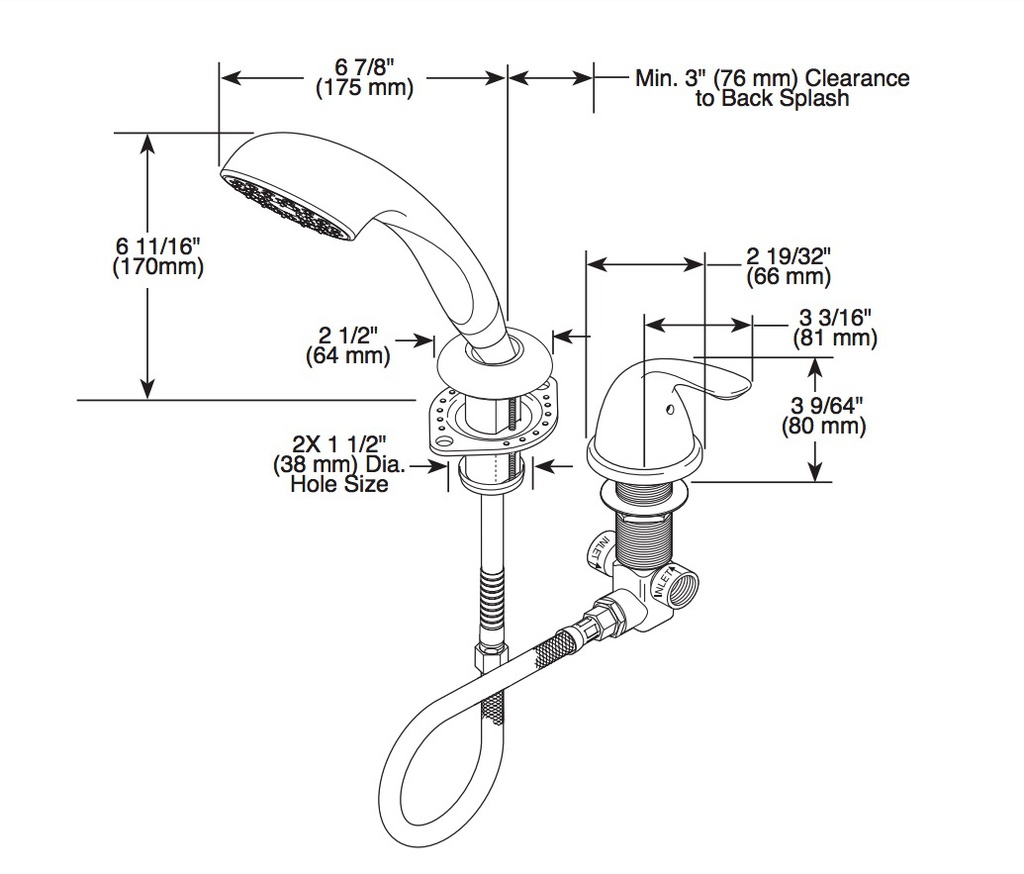 Delta RP14979 Classic Roman Tub Handshower With Transfer Valve 