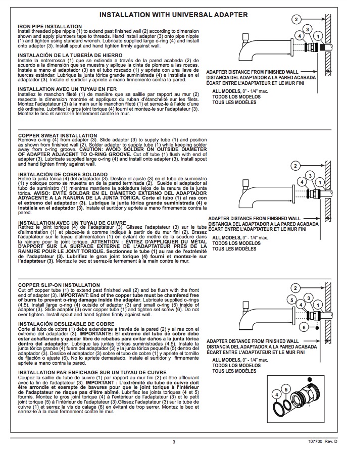 Delta RP34357SS Trad.Div.Spout-Ss 