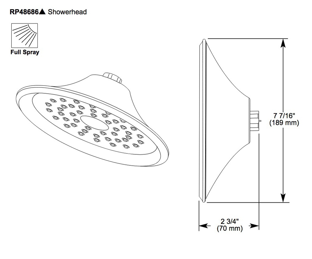 Delta RP48686CZ Single-Setting Shower Head 