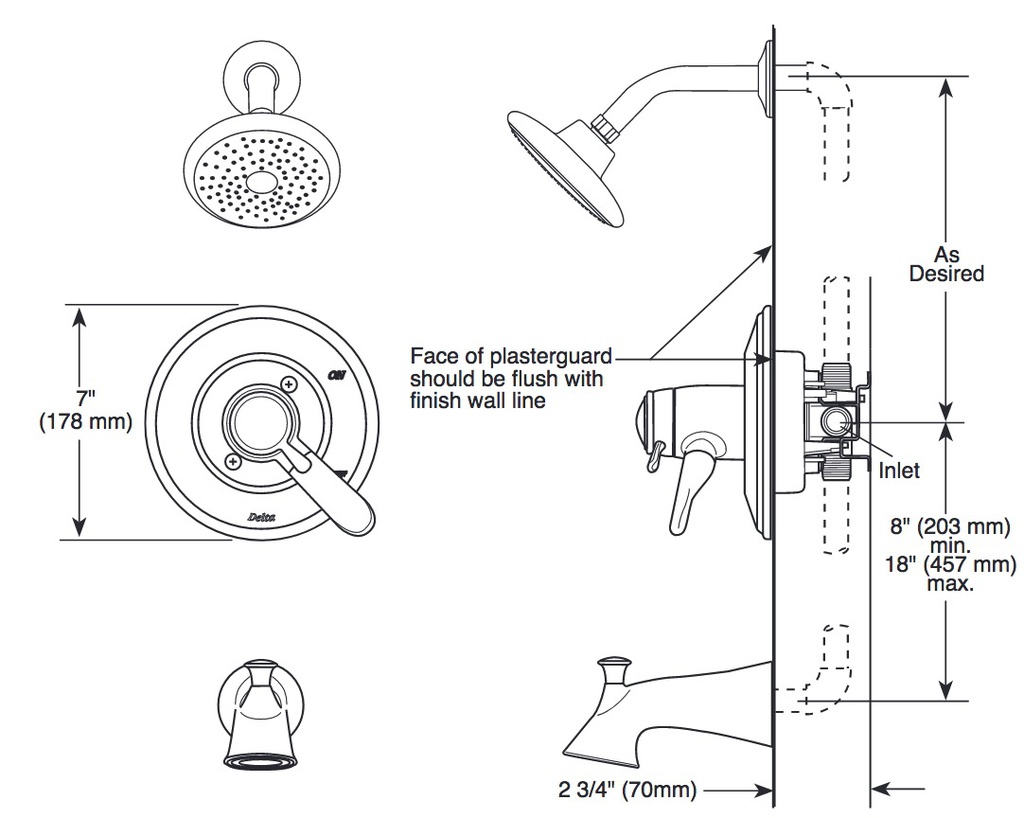 Delta RP51305 Traditional Touch-Clean Raincan Showerhead 