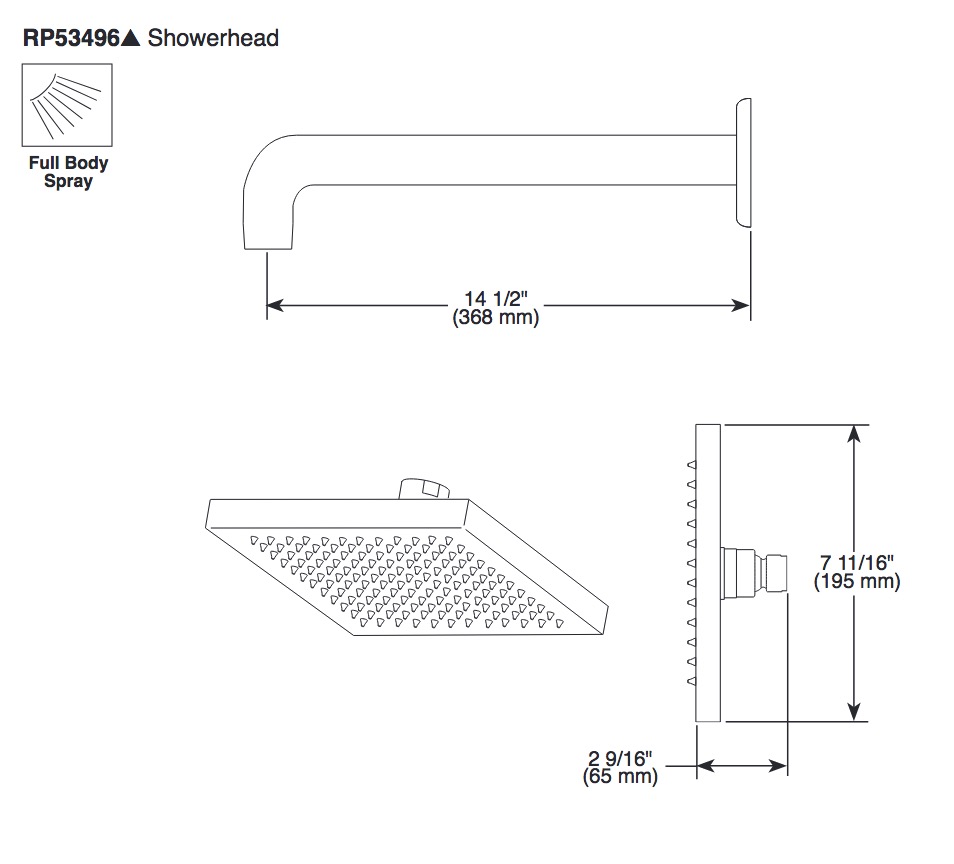 Delta RP53496SS Contemporary Square 8" Raincan Showerhead Stainless
