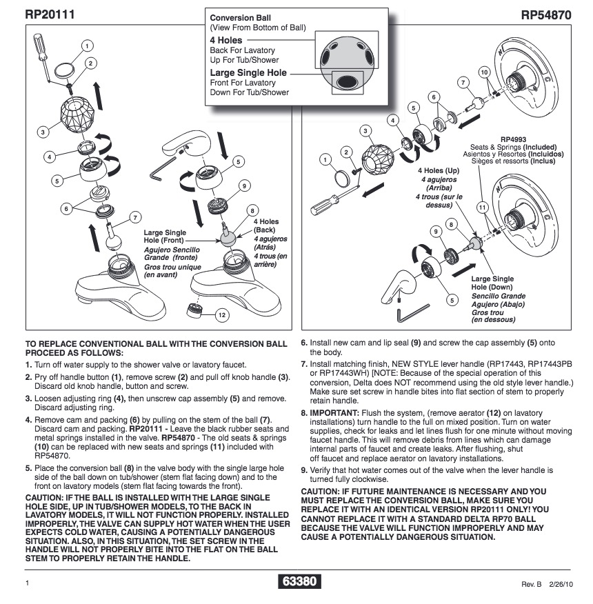 Delta RP54870RB 600 Series Reno Kit 