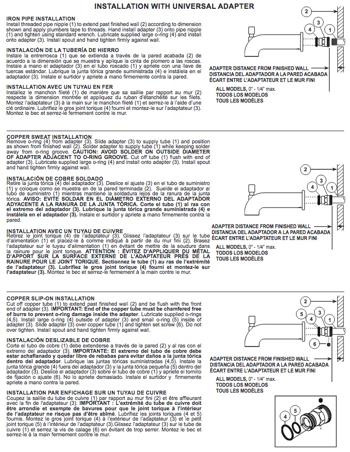 Delta RP5834 D-Tub Spout Assy- Diverter-P 