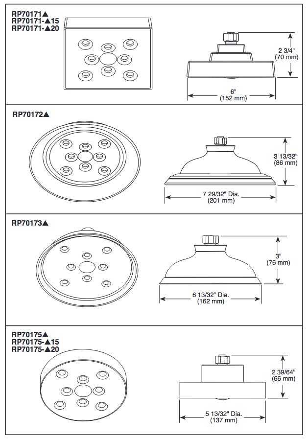 Delta RP70171BL Shower Head With H2O Kinetic Technology(R) 