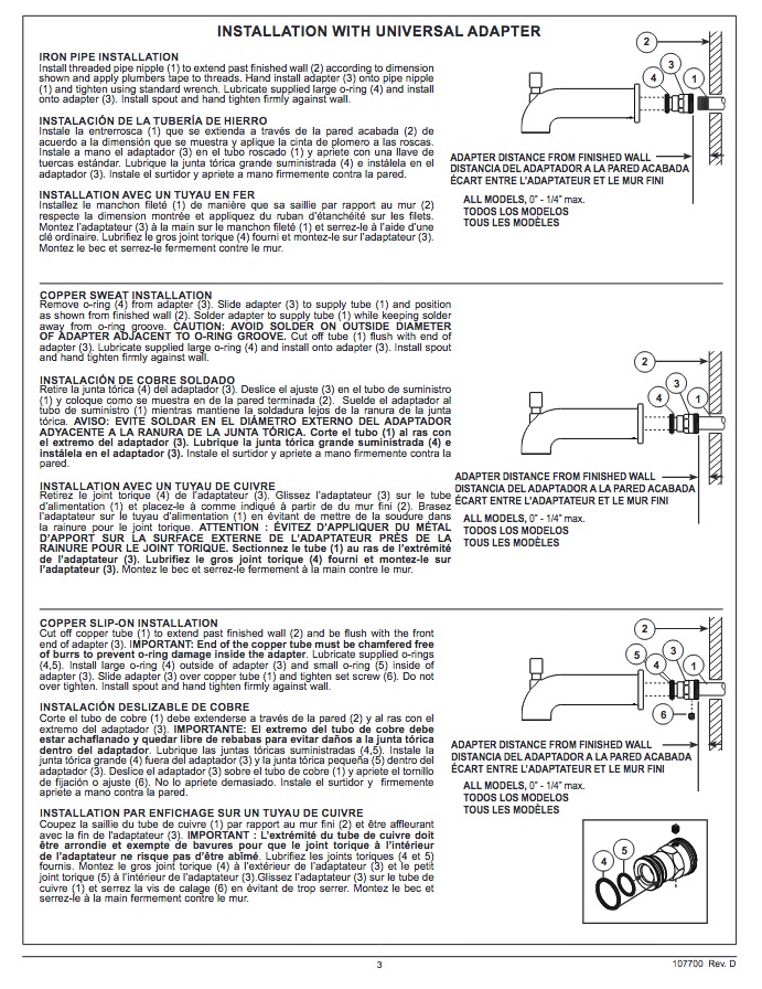 Delta RP73371CZ Trinsic Tub Spout W/Diverter 