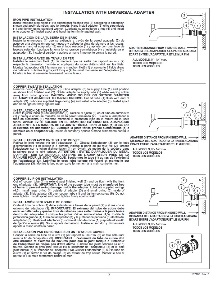 Delta RP84412SS Zura Diverter Tub Spout 