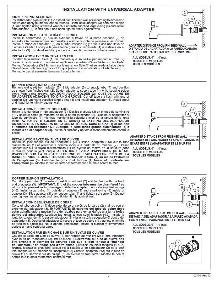 Delta RP90158BL Pivotal Pull-Up Diverter Tub Spout 