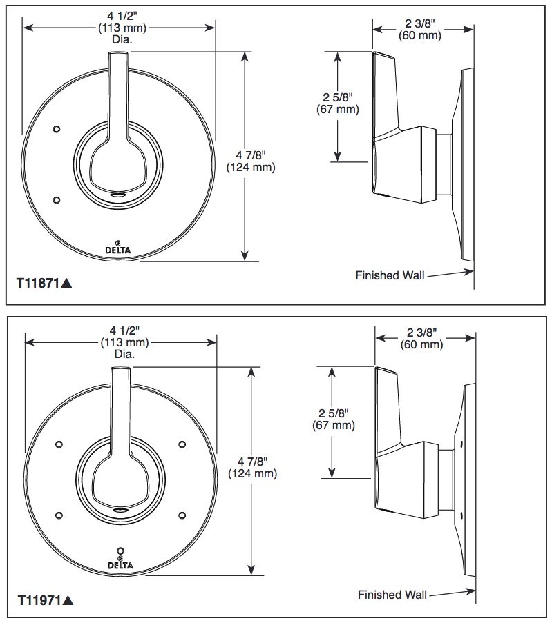 Delta T11871-SS-PR 3 Setting Diverter Trim