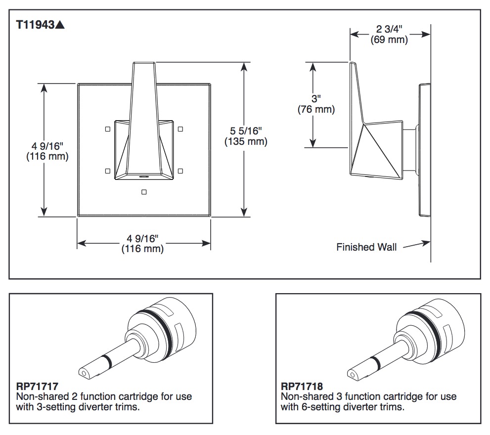 Delta T11943-SS-PR 6 Function Diverter Trim