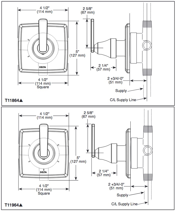 Delta T11964-SS Ashlyn 6 Setting Diverter Trim 