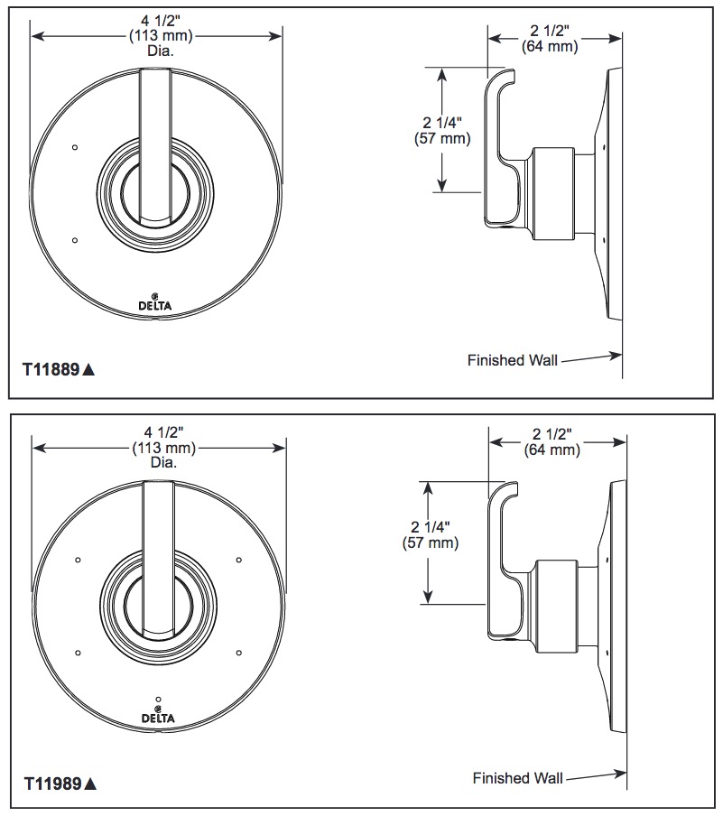 Delta T11989-PR Tetra 6-Setting Diverters