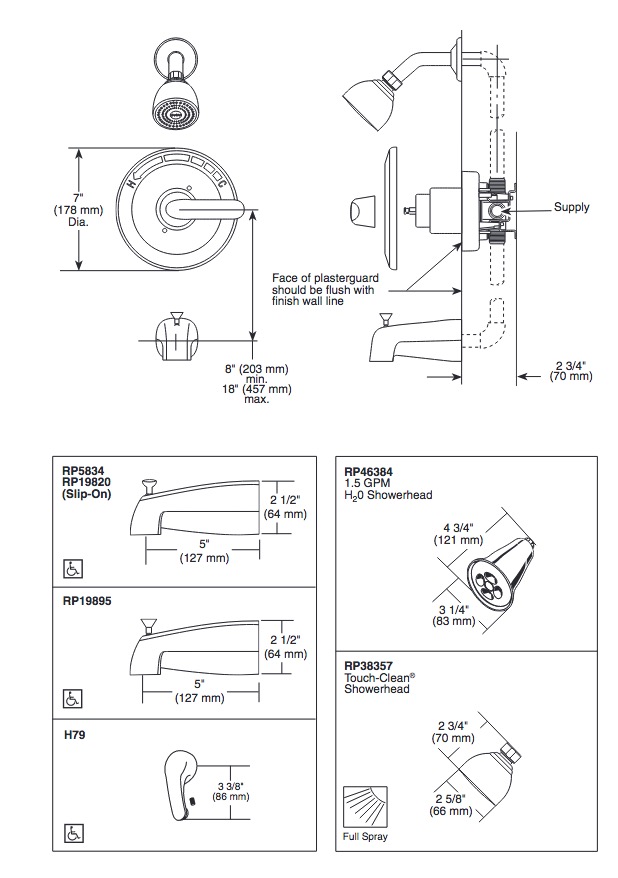 Delta T13420-SOS-CDN Classic Monitor 13 Series Tub/Shower- Trim 