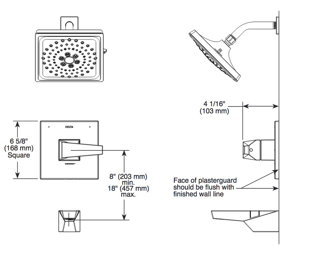 Delta T14043-PR Monitor 14 Series Valve Trim