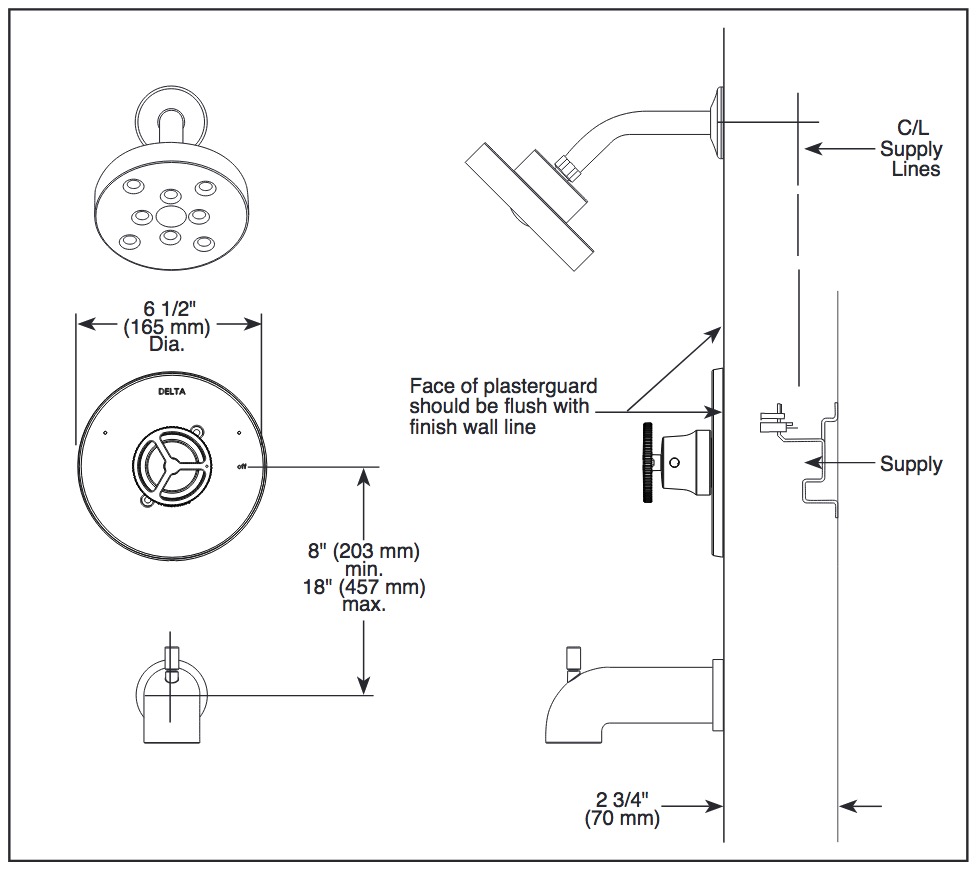Delta T14058-BL Trinsic Valve Only Trim 1L