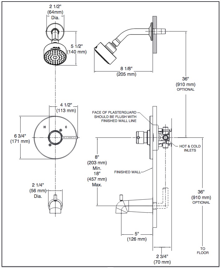 Delta T14059-PP Modern Cylindrical Valve Only Trim